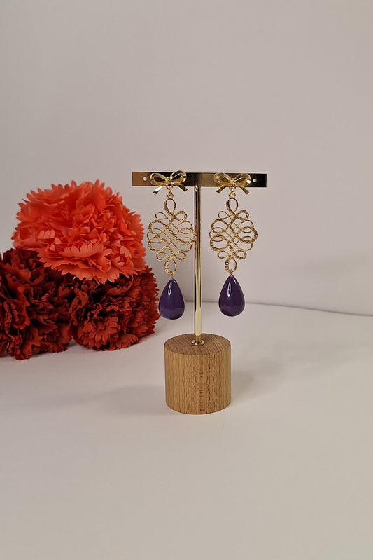 Pendiente de flamenca morado