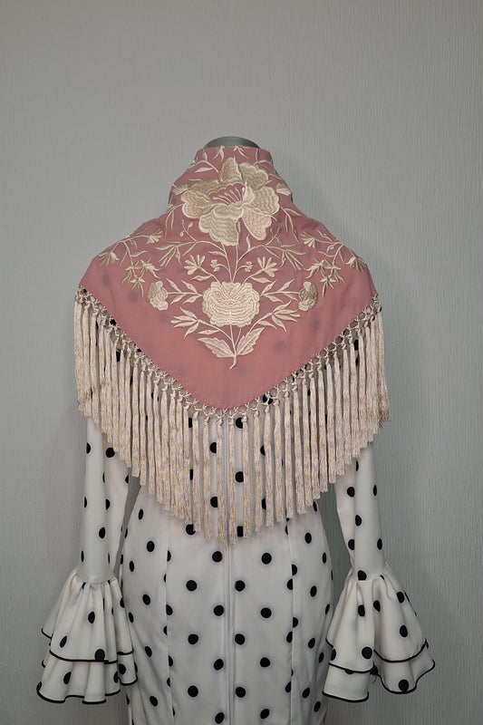 Mantoncillo Algarabía Rosa Empolvado y Hueso