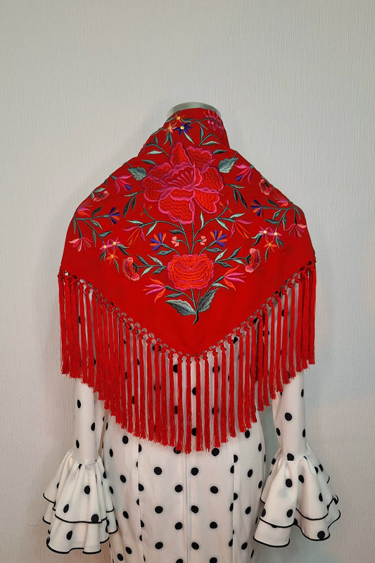 Mantoncillo Rojo Flamenca