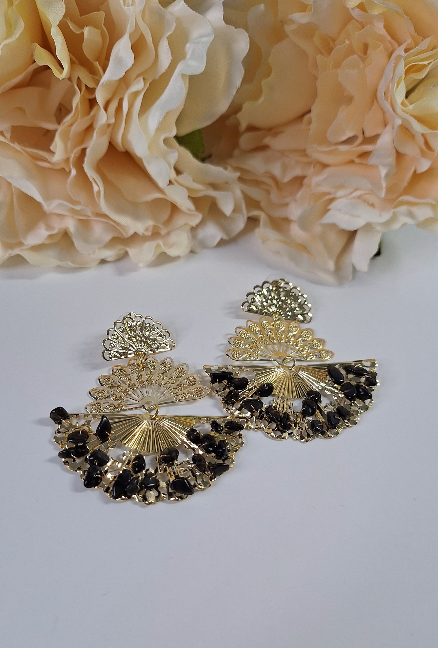 Pendientes Abanico Negros