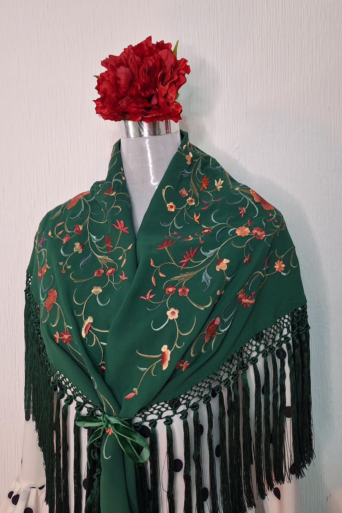 Mantoncillo Flamenca Verde Botella