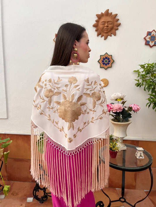 Mantoncillo Almonte Beige y Dorado