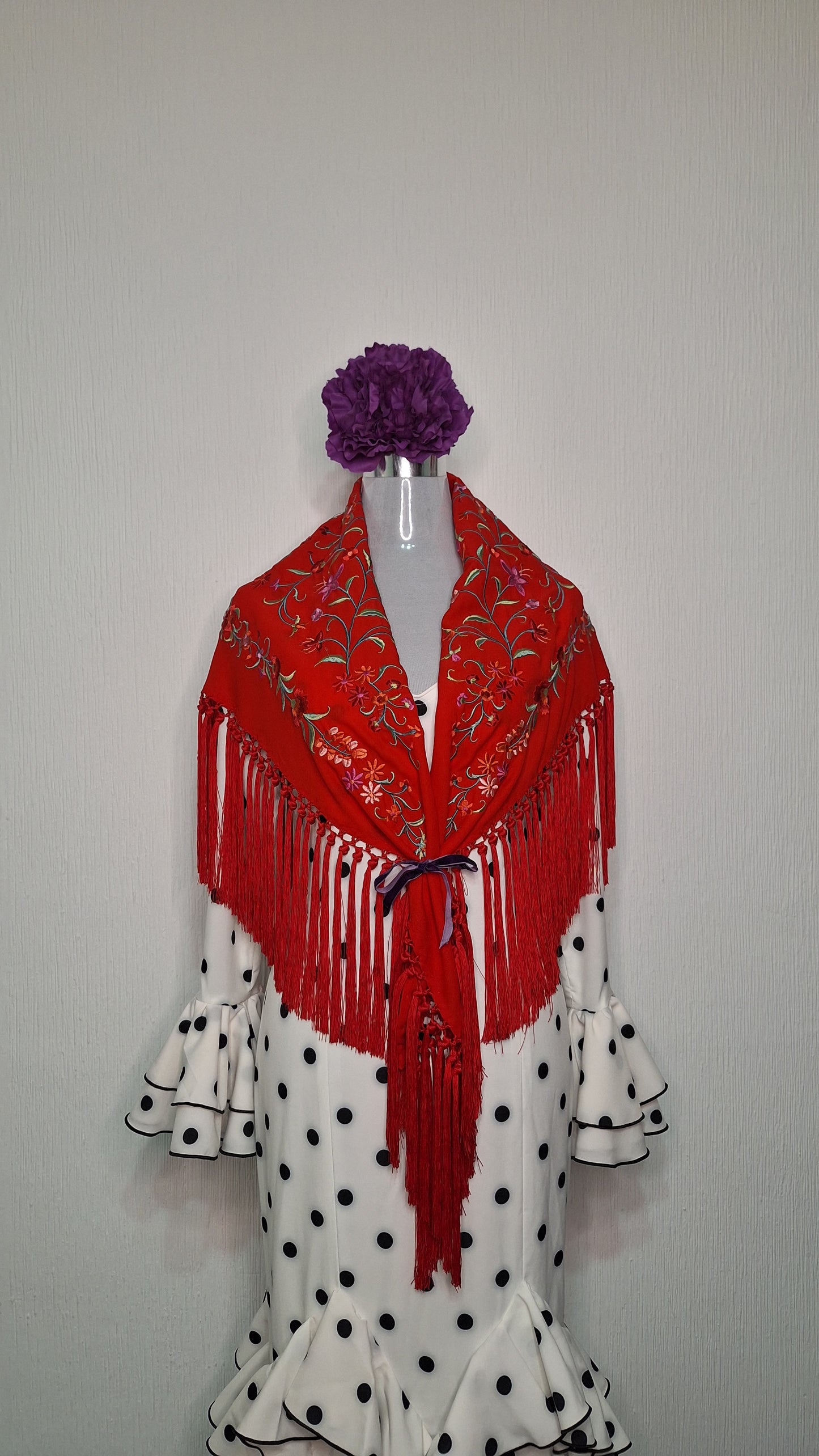 Mantoncillo de flamenca rojo