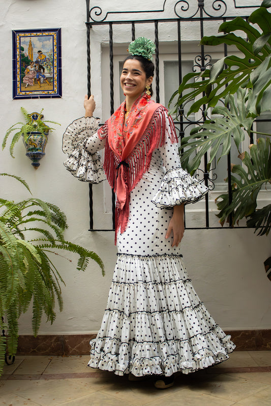 Mantoncillo flamenca Rosa Teja
