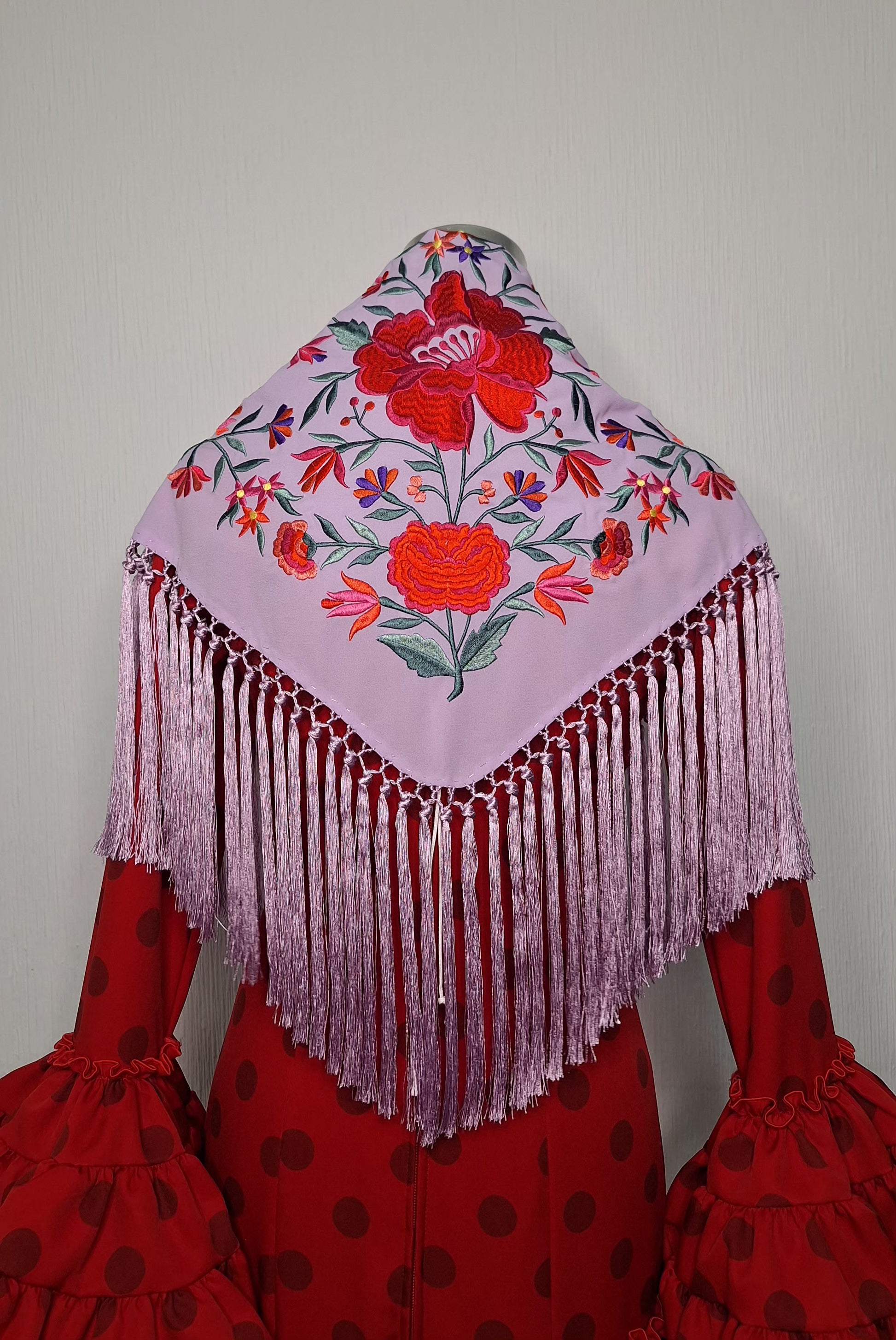 Mantoncillo flamenca bordado lila Algarabía 