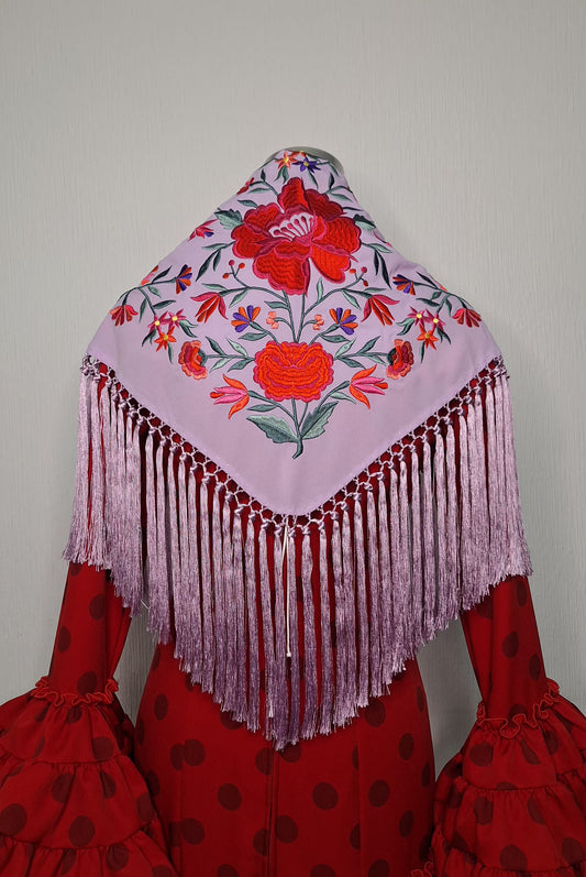 Mantoncillo flamenca bordado lila Algarabía 