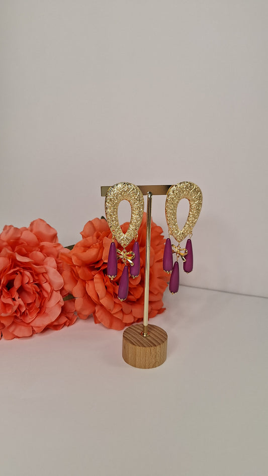 Pendiente Olivia Buganvilla. Pendiente de flamenca