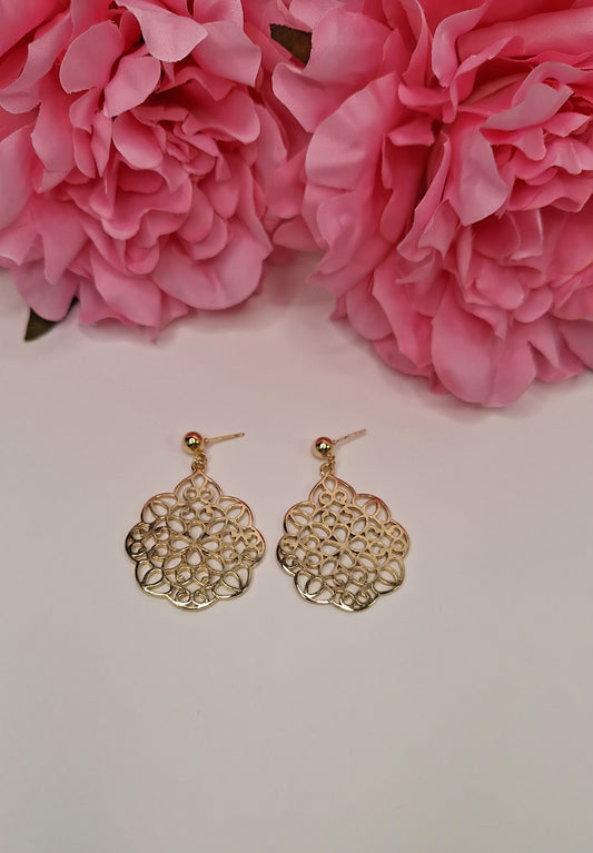 Pendientes de flamenca dorados