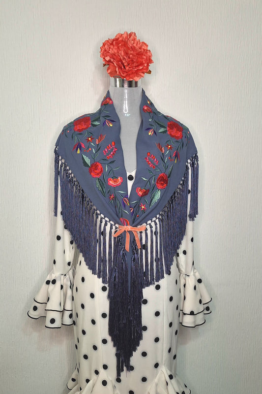 Mantoncillo flamenca azul ducado