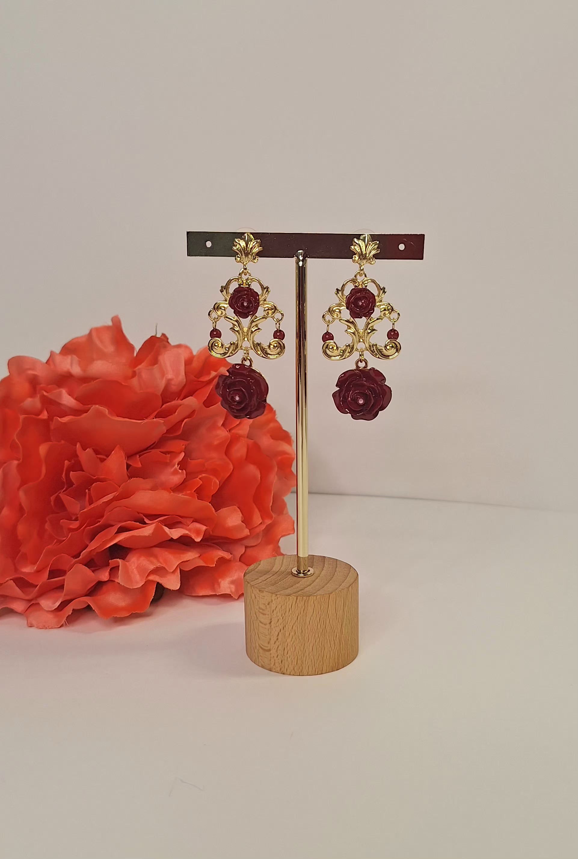 Pendientes de flamenca vino
