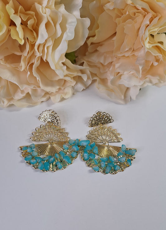 Pendientes Abanico Turquesa