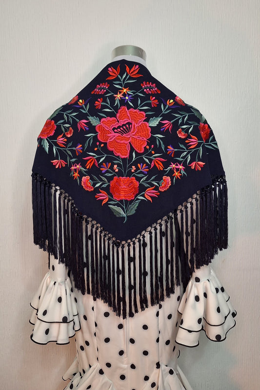 Mantoncillo flamenca Azul Marino
