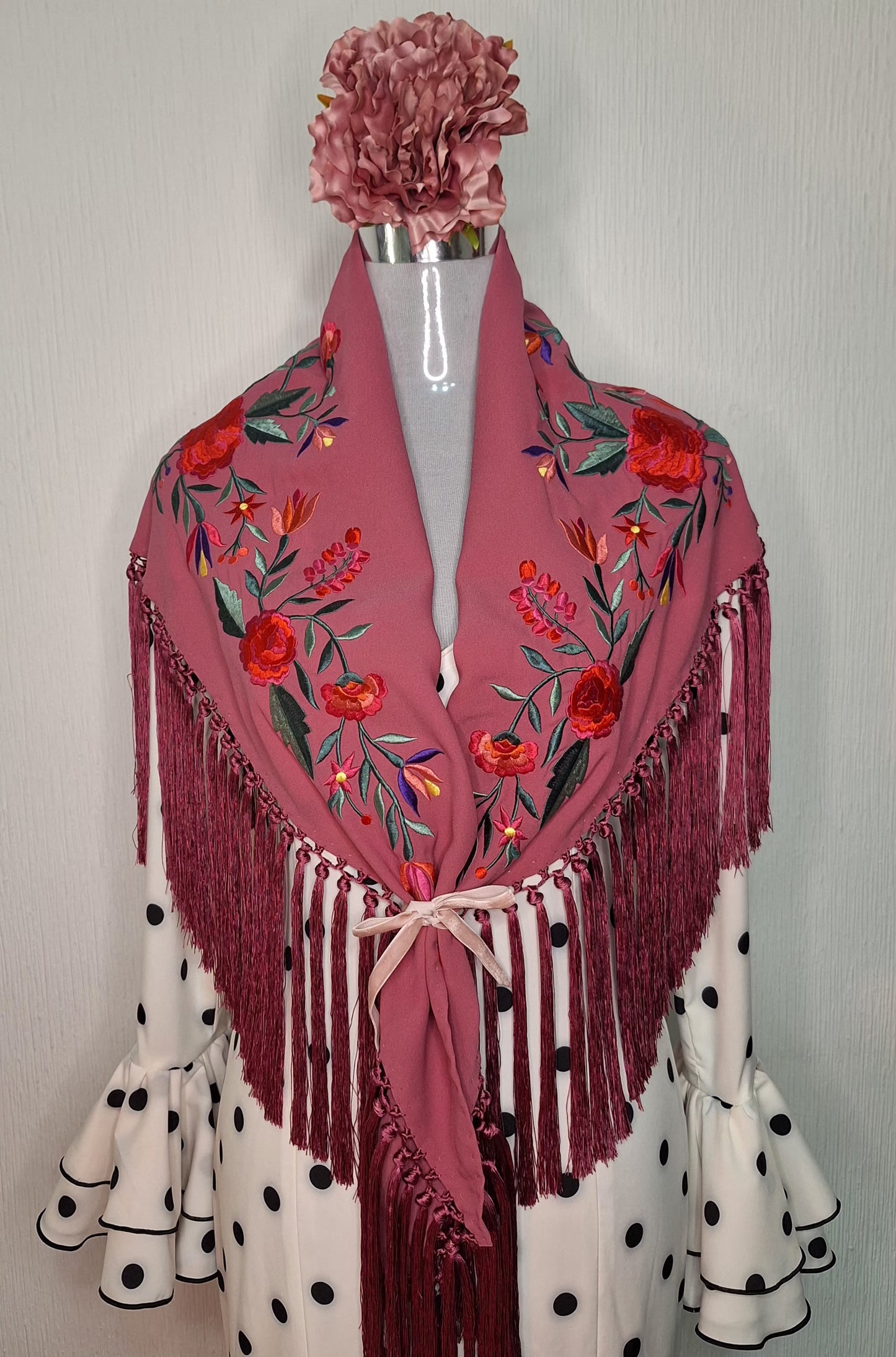 Mantoncillo Flamenca Rosa Maquillaje 