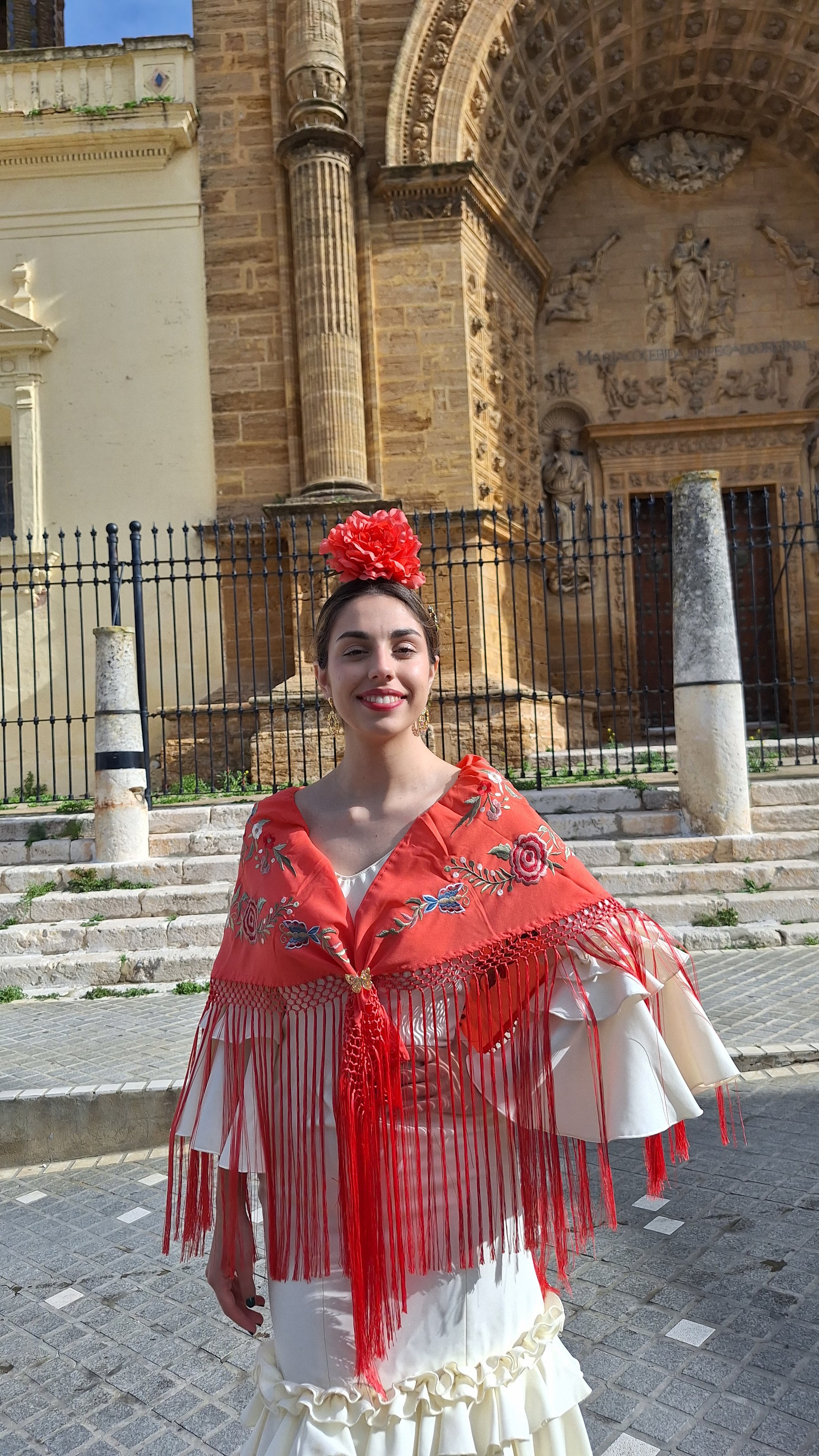 Mantoncillo de flamenca Coral